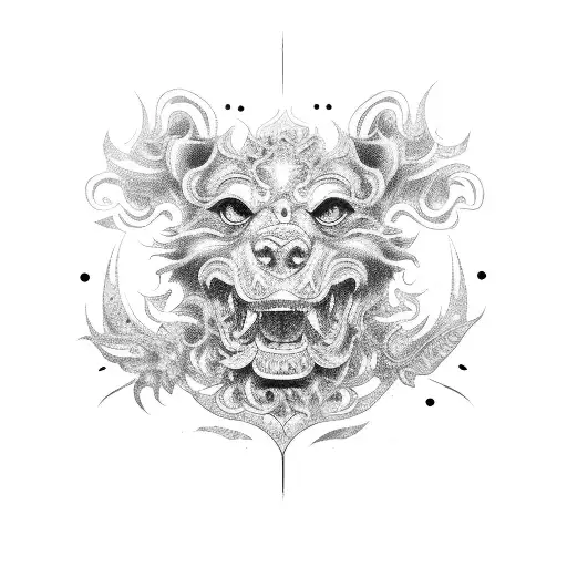 Foo Dog tattoo design idea