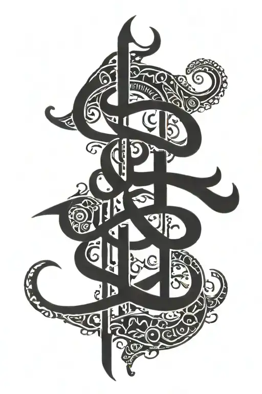 Hasbi Allah writing tattoo design idea