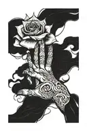 trust no one hand tattoo design idea