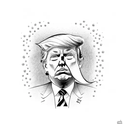 Donald trump blowing a kiss tattoo design idea