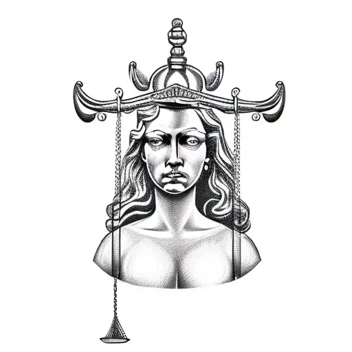 lady justice  tattoo design idea