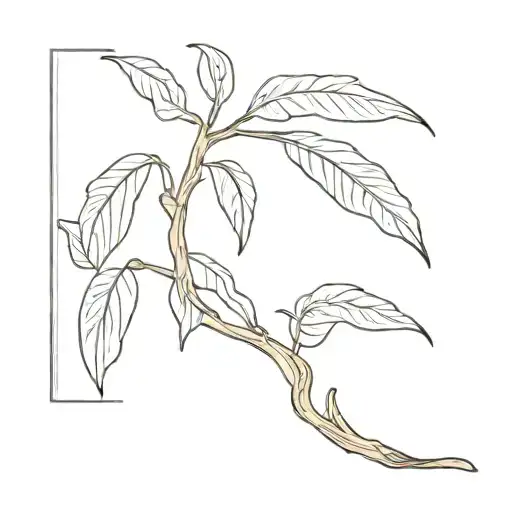 plantain tree simple line tattoo design idea