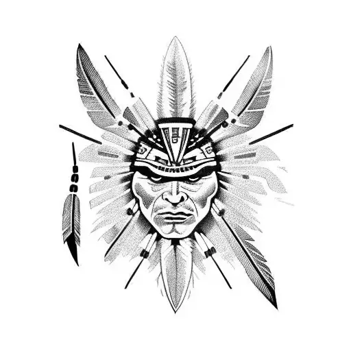 Tribal Cherokee Indian Tattoo Idea - BlackInk AI