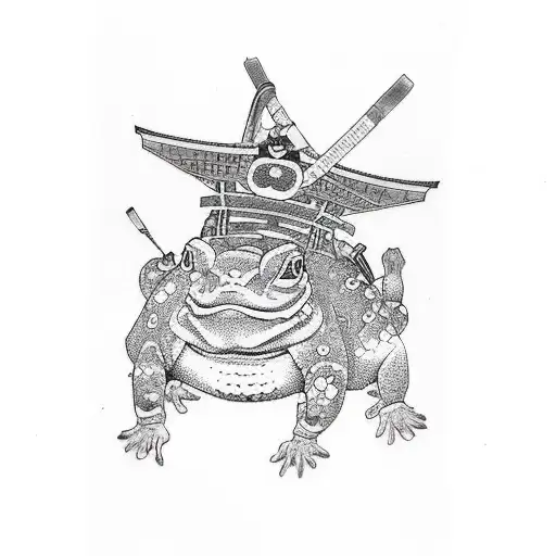 samurai toad tattoo design idea