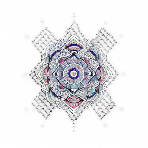mandala inca zen geometric tattoo design idea