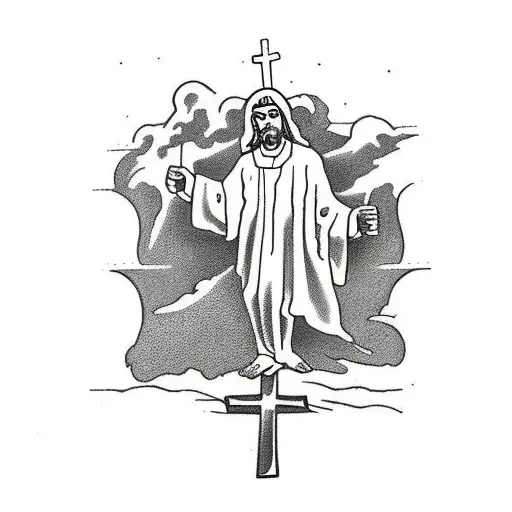 Jesus carrying cross tattoo design idea