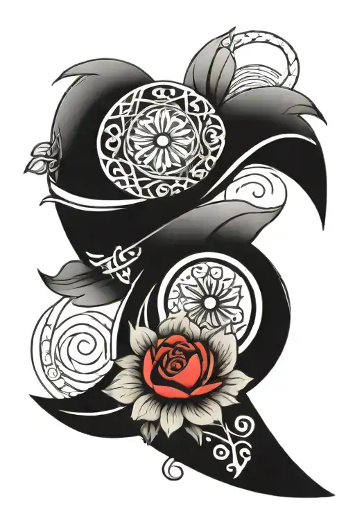 Arm Band Tattoo With Circle Heart In Middle Thumb  tattoo design idea