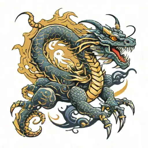 scorpion dragon tattoo design idea