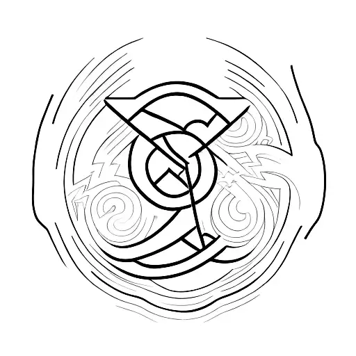 Hidden letters C B tattoo design idea
