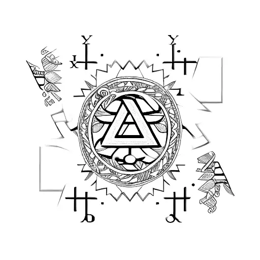 Hidden letters C and B tattoo design idea
