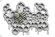 honeycomb dripping with honey for sternum tattoo design idea
