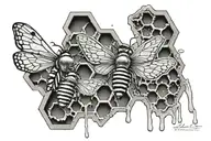 honeycomb dripping with honey for sternum tattoo design idea