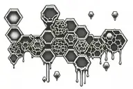 honeycomb dripping with honey tattoo design idea
