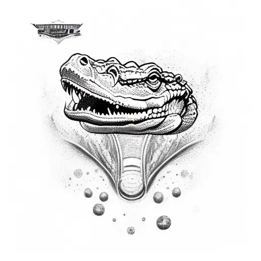 analyze the drawing style of Samuel briganti, Eddie czaicki and ferran coll and design an alligator head tattoo tattoo design idea
