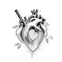 heart broken  tattoo design idea