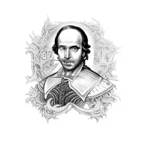 Gothic literature inspired full sleeve, Shakespeare, Mary Shelley, Edgar Allan Poe tattoo design idea
