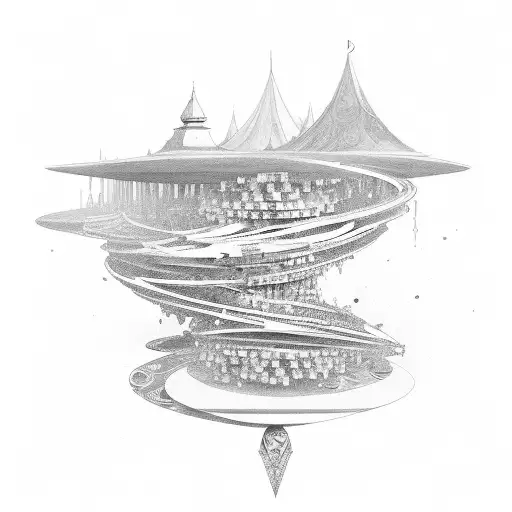 cascading dominoes tattoo design idea