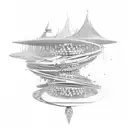 cascading dominoes tattoo design idea
