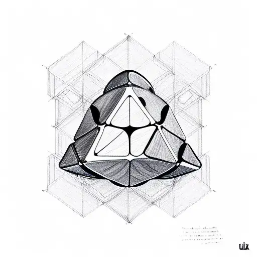 un Rubik's Cube caché derrière une montagne  tattoo design idea