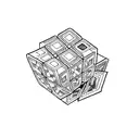 un Rubik's Cube caché comme un soleil levant derrière une montagne  tattoo design idea