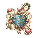 Infinity Symbol music notes hearts tattoo design idea