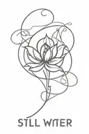 create a symbol that depicts the phrase "Still waters run deep" meaning that emotions and behaviors can be calm and quie tattoo design idea