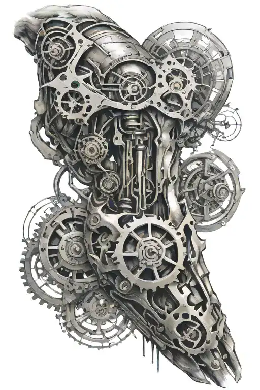 biomechanical arm sleeve tattoo design idea