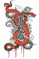 snake and lotuses tattoo design idea