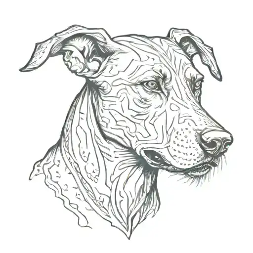 angry doberman dog tattoo design idea
