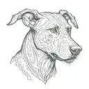 angry doberman dog tattoo design idea
