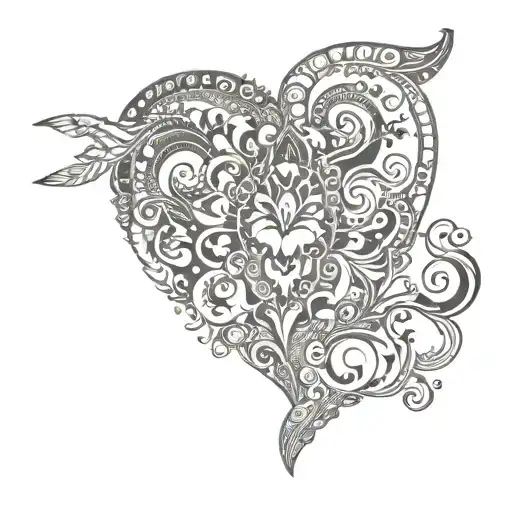 heart tamil indian vibes tattoo design idea