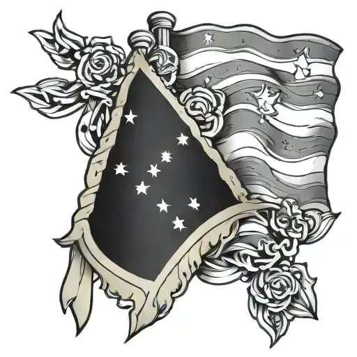 Colombian American flag intertwined black and grey tattoo intertwined  tattoo design idea