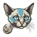siamese cat tattoo design idea