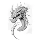 dragon, sbake red tattoo design idea