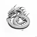 dragon, sbake red tattoo design idea
