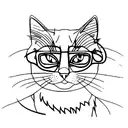 Cat Black white only head tattoo design idea