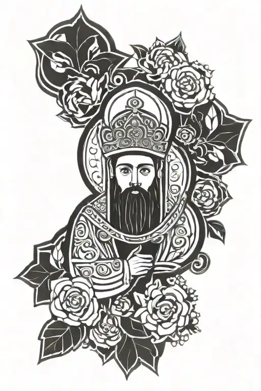 orthodox icon based tattoo design idea