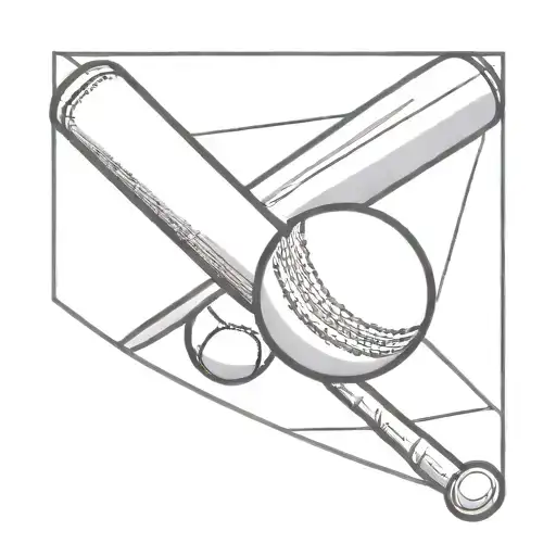 cricket bat and ball tattoo design idea