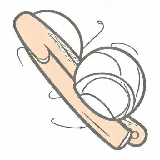  two cricket bats and ball tattoo design idea