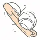  two cricket bats and ball tattoo design idea