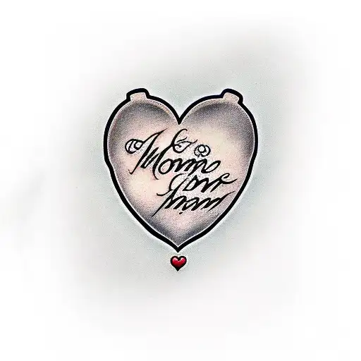 heart with the inscription mom and a cigar with the inscription dad tattoo design idea