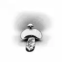 mushroom riding a surfboard tattoo design idea