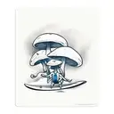 mushroom riding a surfboard tattoo design idea