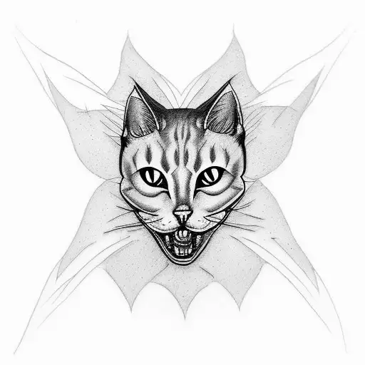 Design a tattoo inspired by The Vampire Diaries with a subtle cat motif tattoo design idea