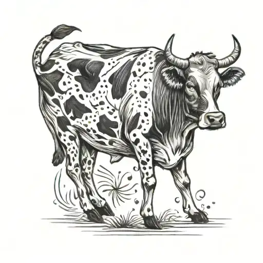 cow dancing  tattoo design idea