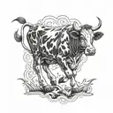 cow dancing  tattoo design idea
