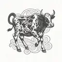 cow dancing  tattoo design idea