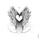 love, soulmate, angel, heart, forever,  tattoo design idea