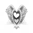 love, soulmate, angel, heart, forever,  tattoo design idea