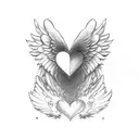 love, soulmate, angel, heart, forever,  tattoo design idea